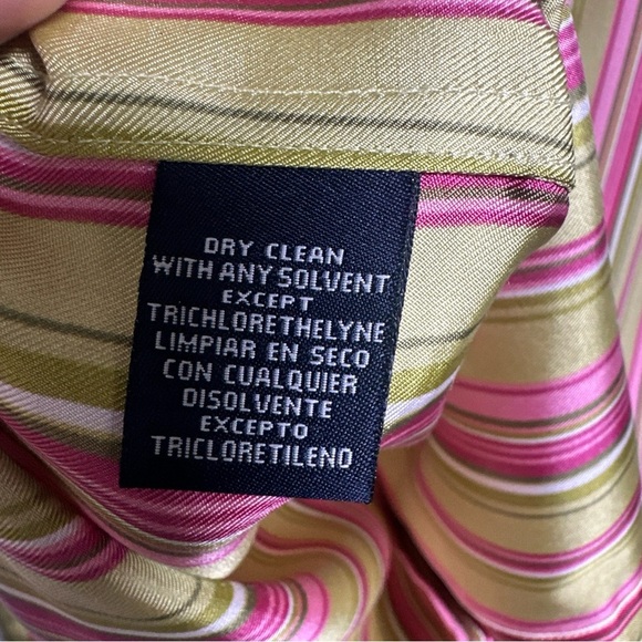 Jones New York Signature Multicolor Striped 100% Silk Size Small Office Preppy - Picture 13 of 14